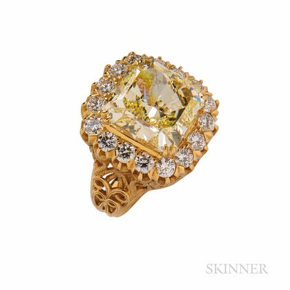 Colored Diamond Ring, Mounted by Cartier