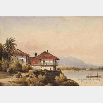 M'Ilvaine, William Jr. (1813-1867) On the Walls of Panama , Watercolor on Paper, 1850.
