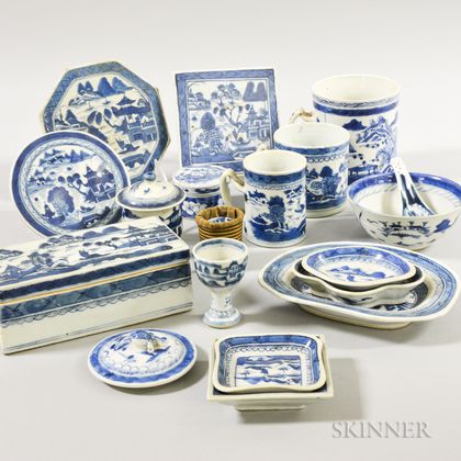 Nineteen Canton Porcelain Tableware Items