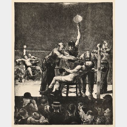 George Bellows (American, 1882-1925) Between Rounds, Large, First Stone