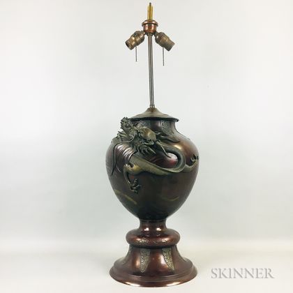 Large Bronze Lamp Vase