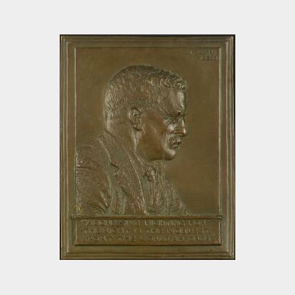 James Earle Fraser (American, 1876-1953) Roosevelt Bas-Relief Plaque