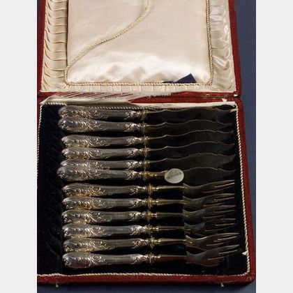 Boxed Set of German .800 Silver Fish Flatware for Six