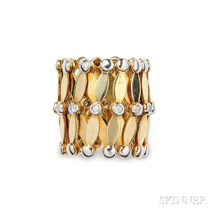 18kt Gold and Diamond Convertible Ring/Bracelet