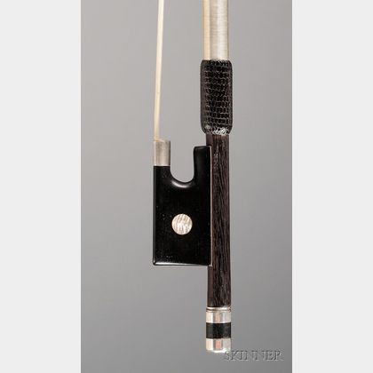 French Silver Mounted Violin Bow, Attributed to Nicolas Maire, c. 1840
