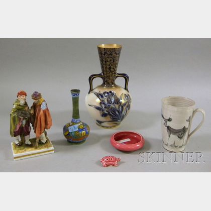 Six Pieces of Assorted Decorated Ceramics
