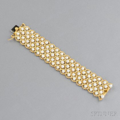 18kt Gold and Cultured Pearl Bracelet, Buccellati