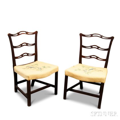 Pair of Chippendale Mahogany Ribbon-back Side Chairs
