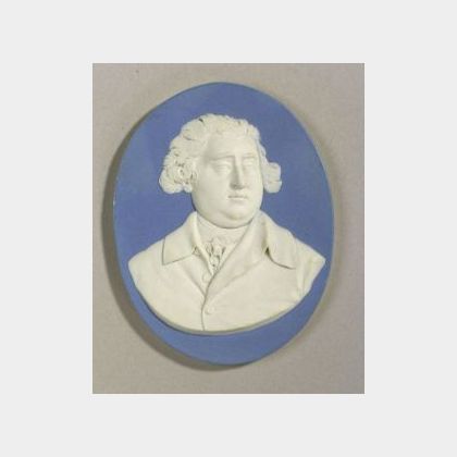 Wedgwood Blue Jasper Dip Portrait Medallion of Charles James Fox