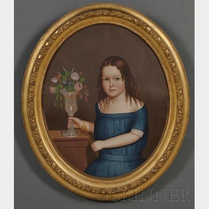 Horace Bundy (American, 1814-1883) Portrait of Young Ellen Fairbank of Winchendon, Massachusetts.