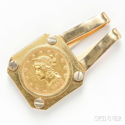 18kt Gold Coin-mounted Money Clip