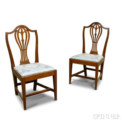 Pair of Federal Cherry Shield-back Side Chairs