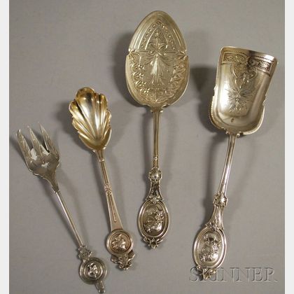 Four Silver Serving Items