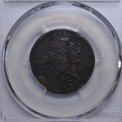 1793 Lettered Edge Flowing Hair Wreath Cent, 