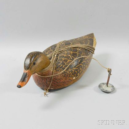 Carved and Painted Mallard Decoy Attributed to Grayson Chesser