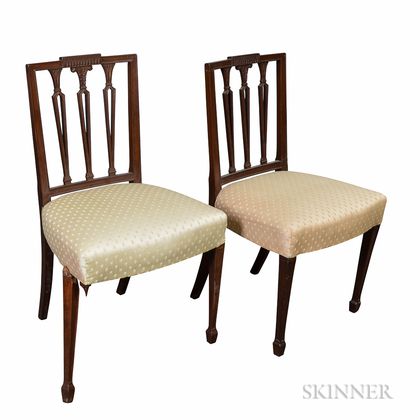 Pair of Federal Square-back Side Chairs