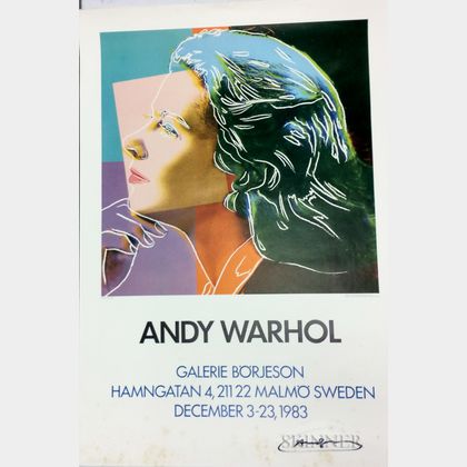 After Andy Warhol (American, 1928-1987) Galerie Borjeson, Sweden, Exhibition Poster Featuring Ingrid Bergman