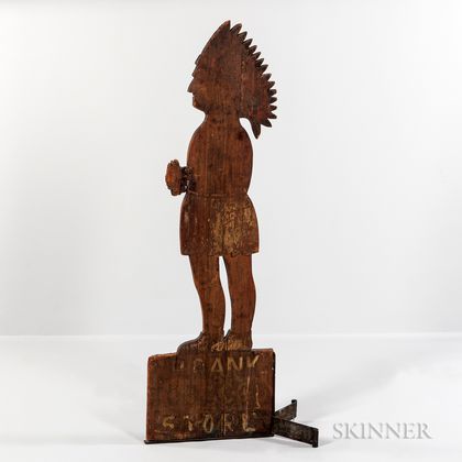 Carved "Shrank's Tobacco Store" Indian