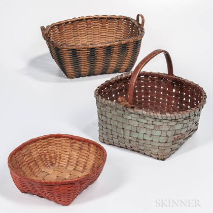 Three Painted or Paint-decorated Baskets