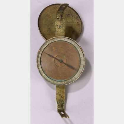 Early Unmarked Brass Surveyor's Compass