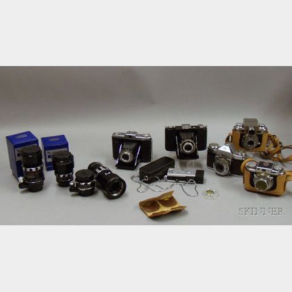 Four Schneider Exakta-fit Lenses and Assorted Cameras