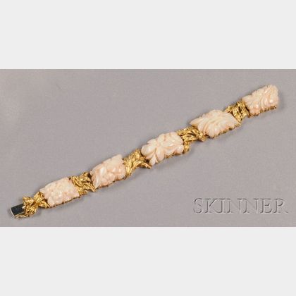 18kt Gold and Coral Bracelet