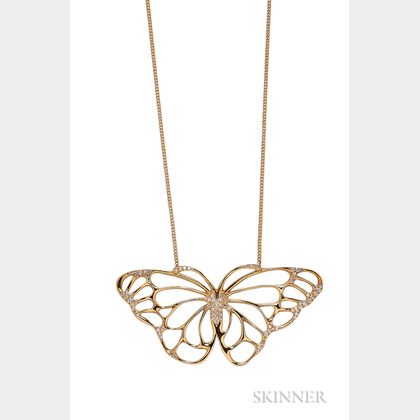 18kt Gold and Diamond Butterfly Pendant, Angela Cummings, Tiffany & Co.