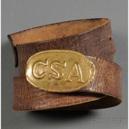 Sold at auction Brass Civil War Belt Buckle Auction Number 2600M Lot Number  614