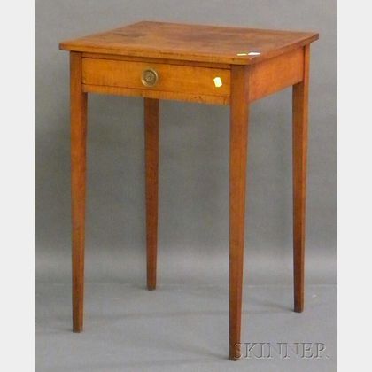 Federal Maple and Cherry One-drawer Stand. 