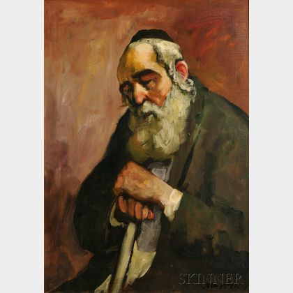 Adolf (Adi) Adler (German/Israeli, 1917-1996) Portrait of Rabbi Levy