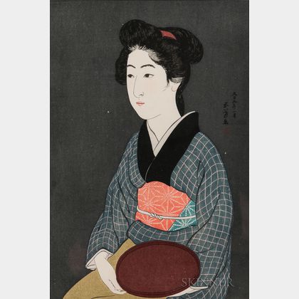 Hashiguchi Goyo (1880-1921),Woman Holding a Tray 