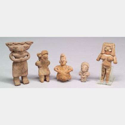 Five Pre-Columbian Pottery Figures