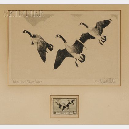 Richard Evett Bishop (American, 1887-1975) Federal Duck Stamp Design