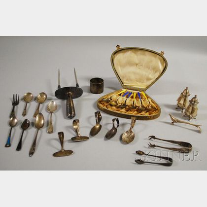 Group of Sterling Silver and Silver-plated Flatware and Serving Items