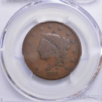 1839/6 Coronet Head Cent, 