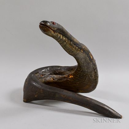 Carved and Painted Root Snake