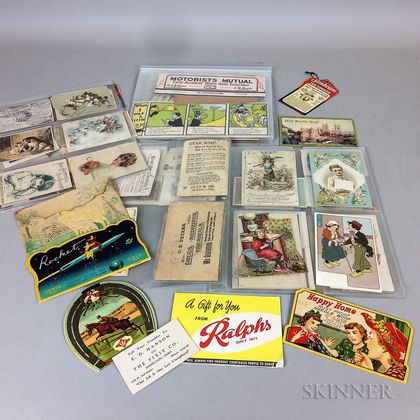Group of Early Advertising Cards and Ephemera