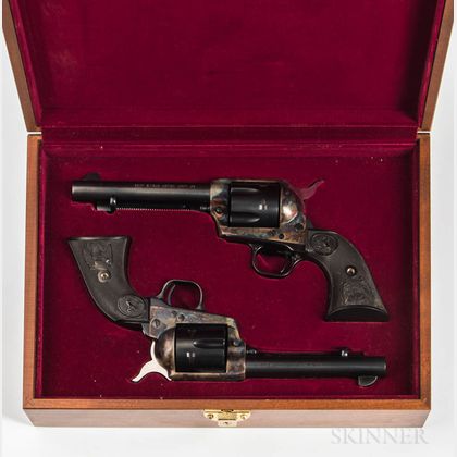 Cased Pair of Consecutively Serial Numbered 3rd Generation Colt Single-action Army Revolvers