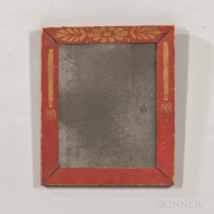 Red-painted and Gilt Stencil-decorated Frame