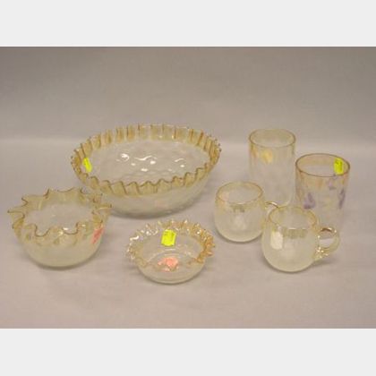 Seven Pieces of Assorted Pomona Glass Tableware
