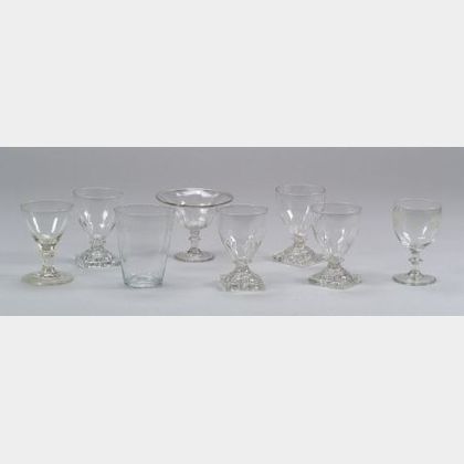 Eight Blown Glass Table Items