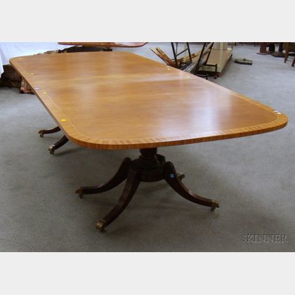 Baker Furniture Collector's Edition Georgian-style Inlaid Mahogany and Mahogany Veneer Double-pedestal Dining Table