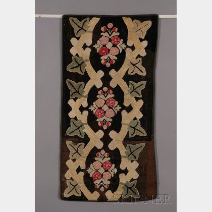 Three Hooked Rugs with Floral and Foliate Motifs