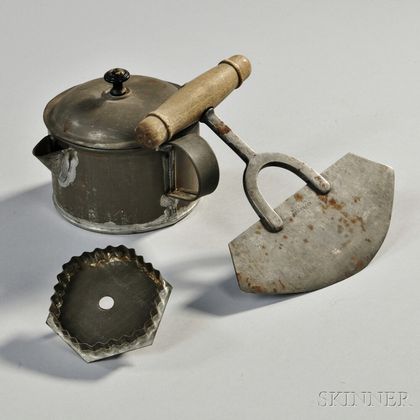 Tin Spout Cup and Cookie or Cracker Cutter