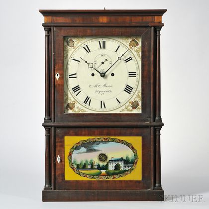Miles Morse Four-column Mahogany Shelf Clock