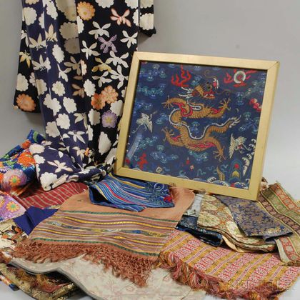 Group of Textile Fragments and Framed Textiles