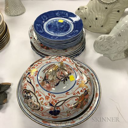 Eighteen Pieces of Transfer-decorated Ceramic Tableware. Estimate $200-250