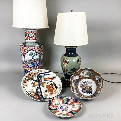 Five Japanese Imari Porcelain Items