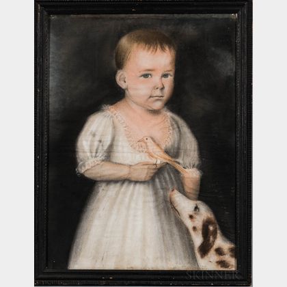 American School, Late 18th Century Portrait of Mary Louise Burrows, of Stonington/Mystic, Connecticut, area, Age 11 Months