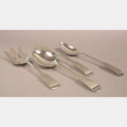Four Old Newbury Crafters Sterling Silver Flatware Serving Pieces